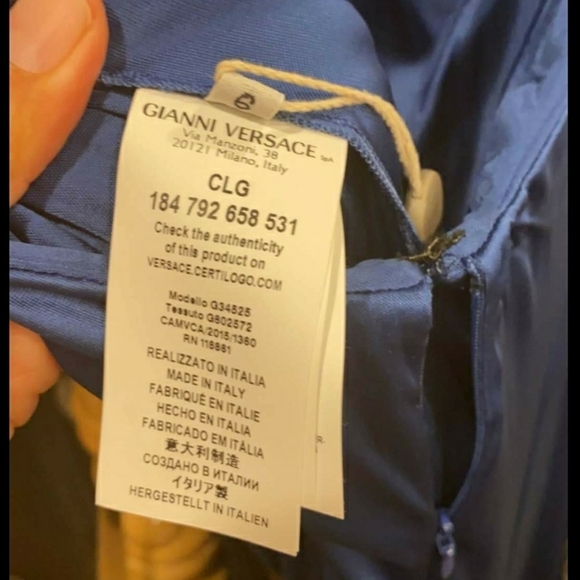 Gianni Versace Collection Blue Halter Dress - Picture 16 of 16